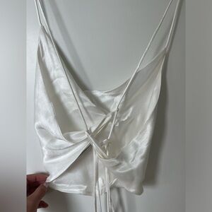 White satin effect top size XS